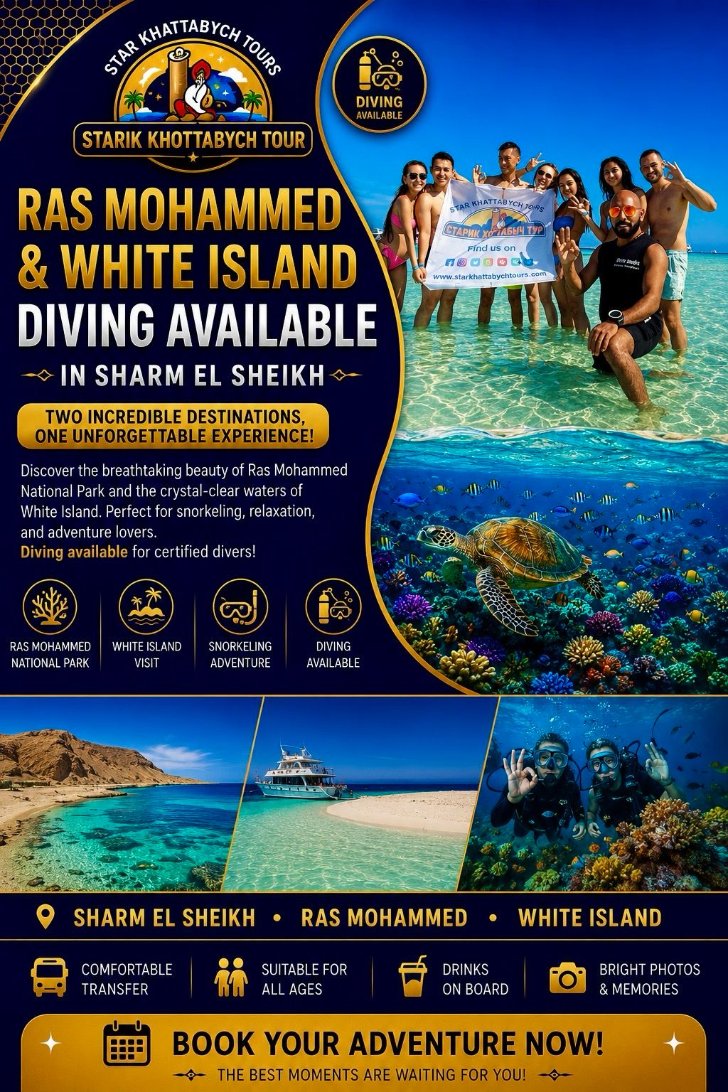 Ras Mohammed and White Island Diving Available ras-mohammed-and-white-island-diving-available-star-khattabych-tours Luxury yacht trip to Ras Mohammed and White Island with snorkeling and diving in Sharm El Sheikh BY STAR KHATTABYCH TOURS