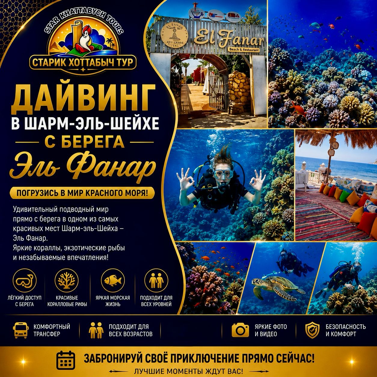 Дайвинг в Шарм-эль-Шейхе с берега Эль Фанар by star khattbych tours